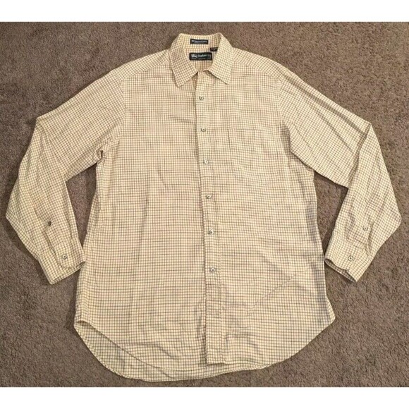 Vintage Burberry Flannel Plaid Brushed Cotton Button Up Shirt Men's Medium - Picture 1 of 7